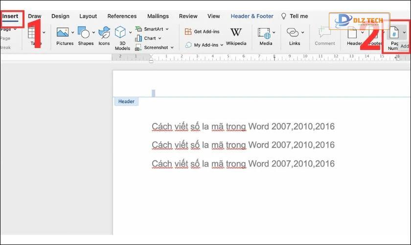 Hướng dẫn cách chèn số trang la mã trong Word