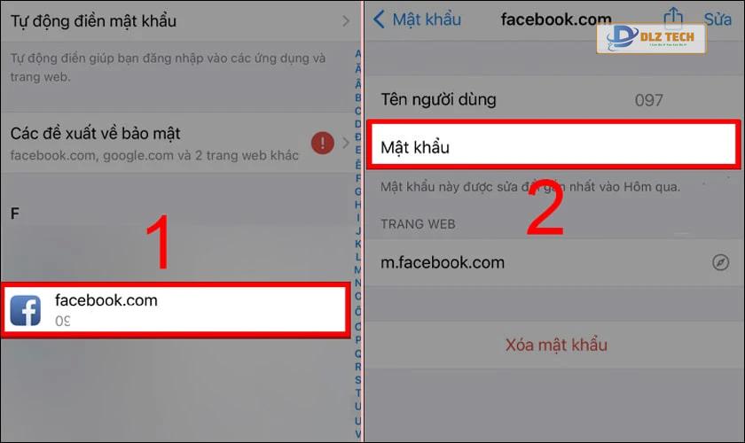 Chọn tài khoản Facebook