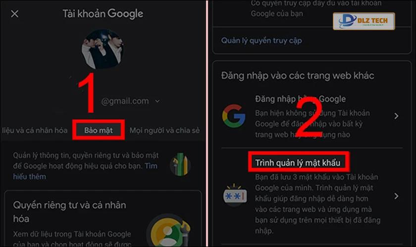 Chọn Trình quản lý mật khẩu