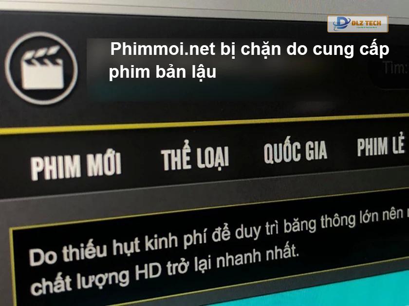 Nguyên nhân khiến website phimmoi.net bị chặn là cung cấp phim không chính chủ