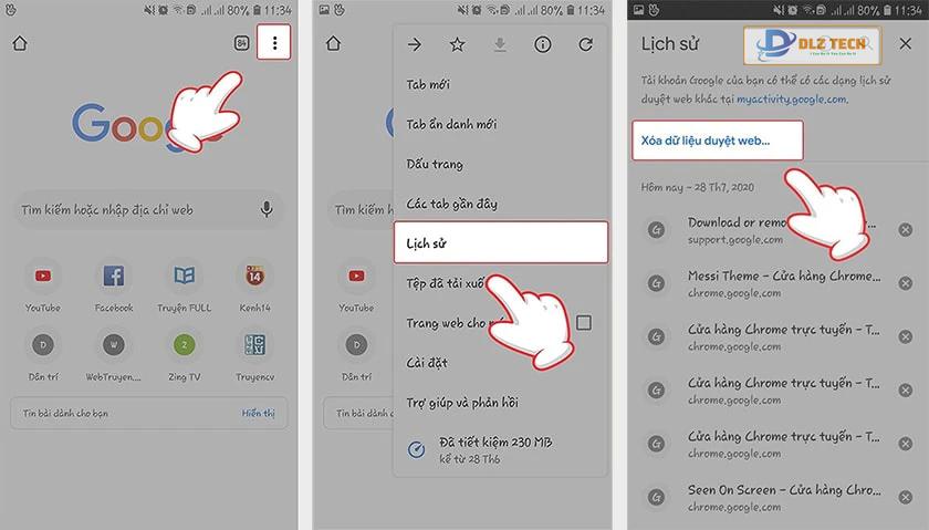 Hướng dẫn xoá lịch sử tìm kiếm Google trên Android