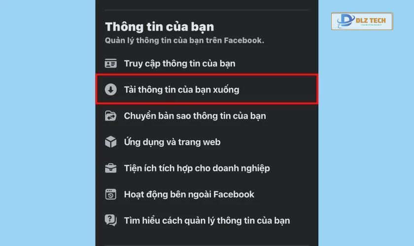 Tải thông tin xuống