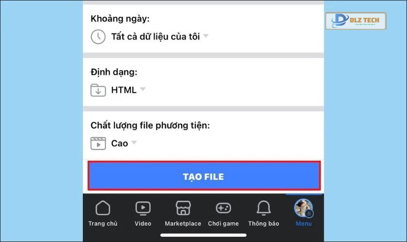 Tạo file để tải thông tin