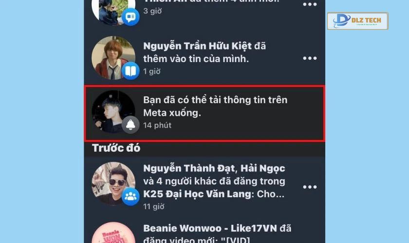 Tải thông tin xuống