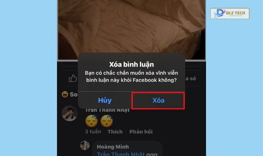 Hướng dẫn xóa bình luận trên Facebook trên điện thoại