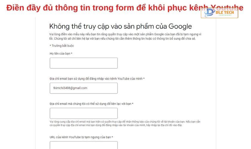 Cách khôi phục kênh Youtube đã xóa