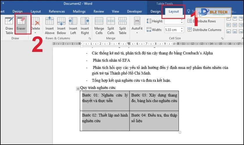 Sử dụng công cụ Eraser để xóa viền