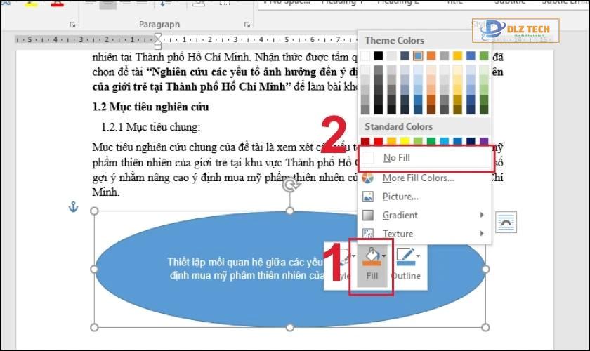 Xóa viền cho hình khối trong Word