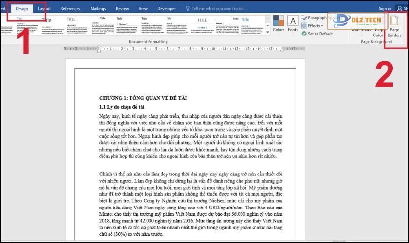 Hướng dẫn xóa khung trang bìa trong Word