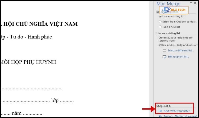 Bắt đầu trộn thư