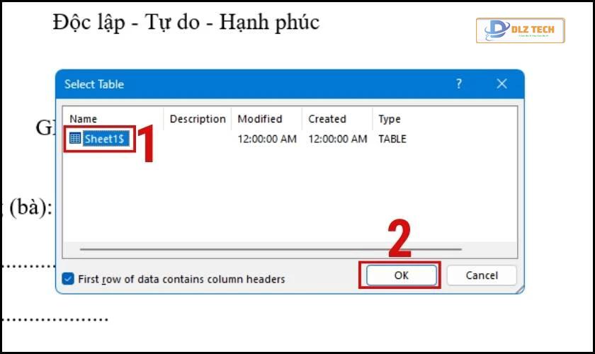 Chọn sheet cần sử dụng trong Excel
