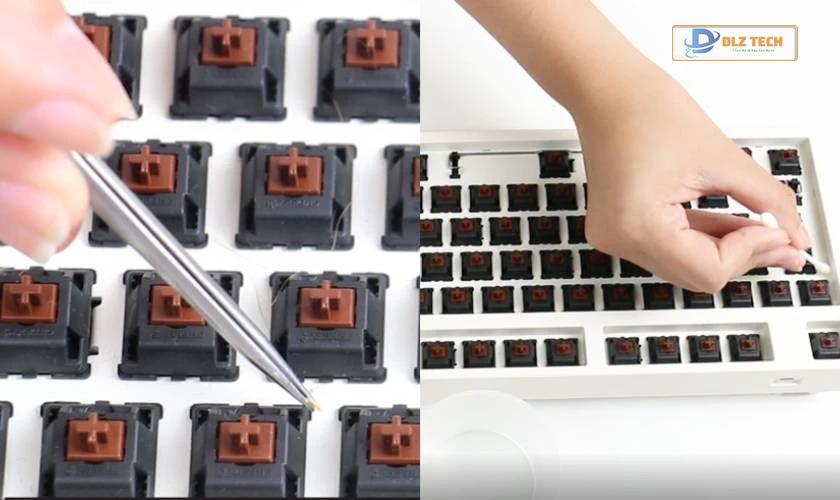 dùng bàn chải mềm để vệ sinh bàn phím laptop