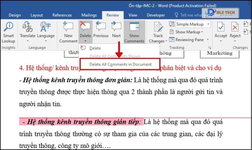 Hướng dẫn cách xóa toàn bộ phần comment