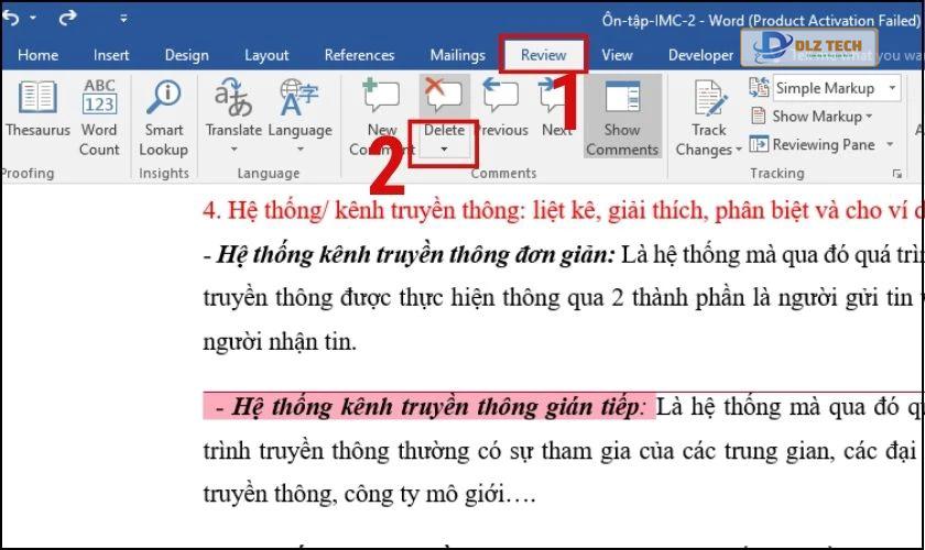 Cách xóa toàn bộ phần comment cùng lúc