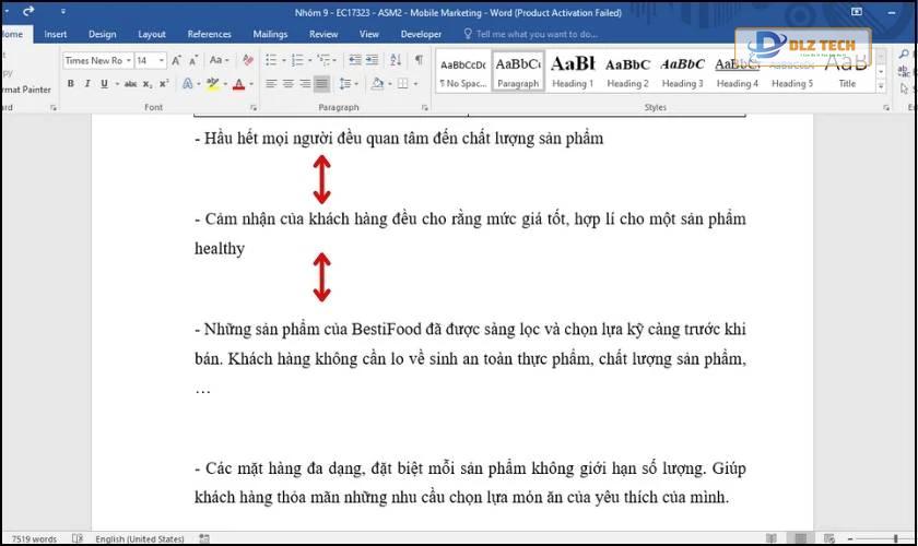 cách xóa dòng trống trong word