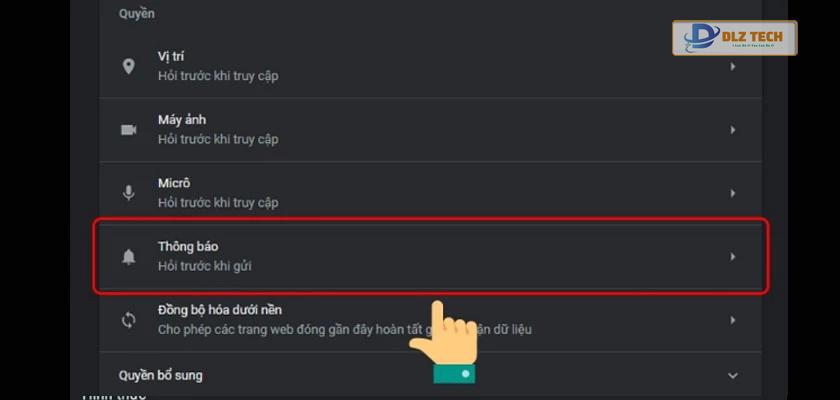Chọn thông báo