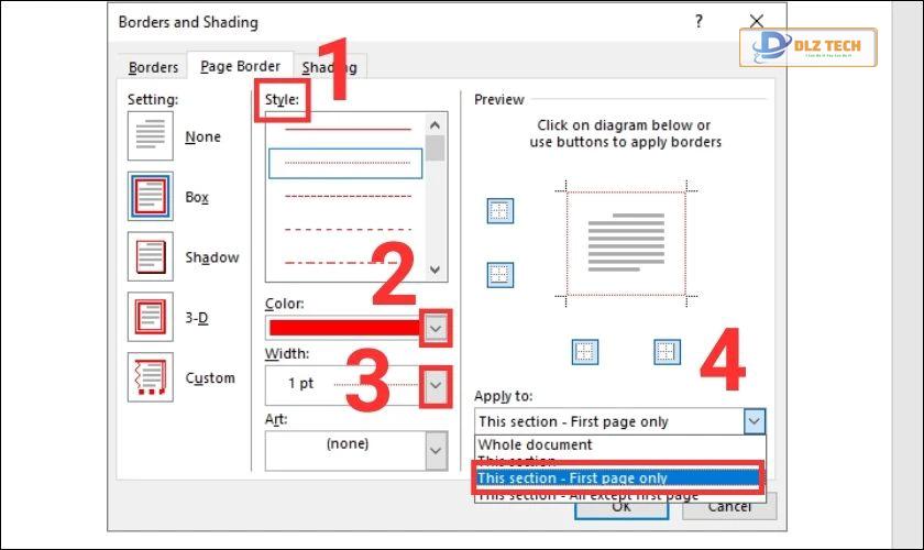 Tùy chỉnh các đường viền khung bìa trong Word