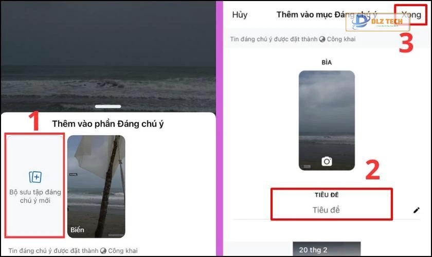 Chọn 'Bộ sưu tập đáng chú ý' và đặt tên