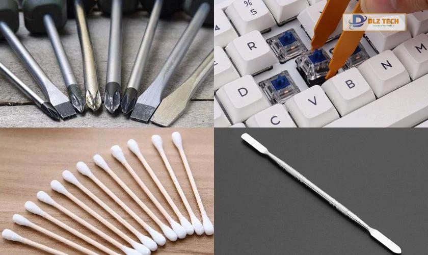 Dụng cụ chuẩn bị để tháo, thay bàn phím laptop
