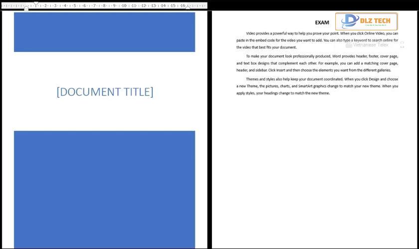 thêm cover page cho trang trong word