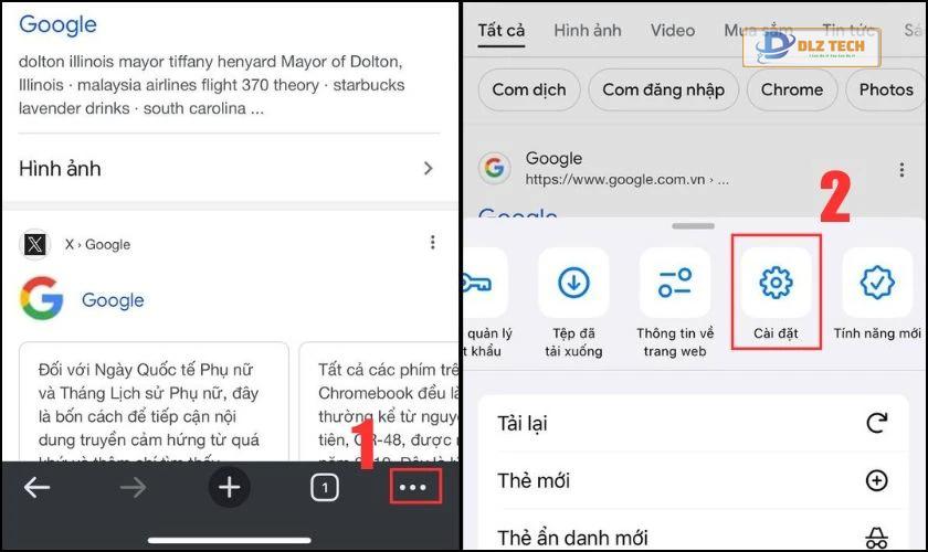 Mở trình duyệt Chrome