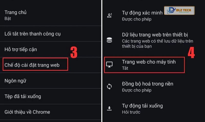 Thiết lập trang web