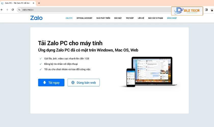 Tải Zalo trên máy tính