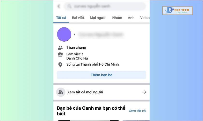 tra tài khoản facebook bằng biệt danh trên zalo