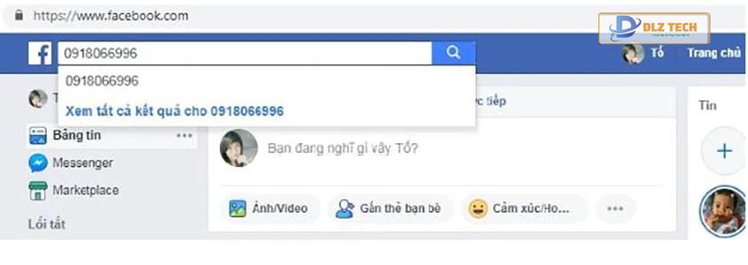 Sử dụng số điện thoại để tìm tài khoản