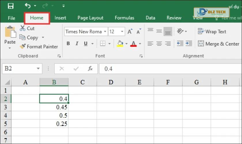 Cách định dạng phần trăm trong Excel