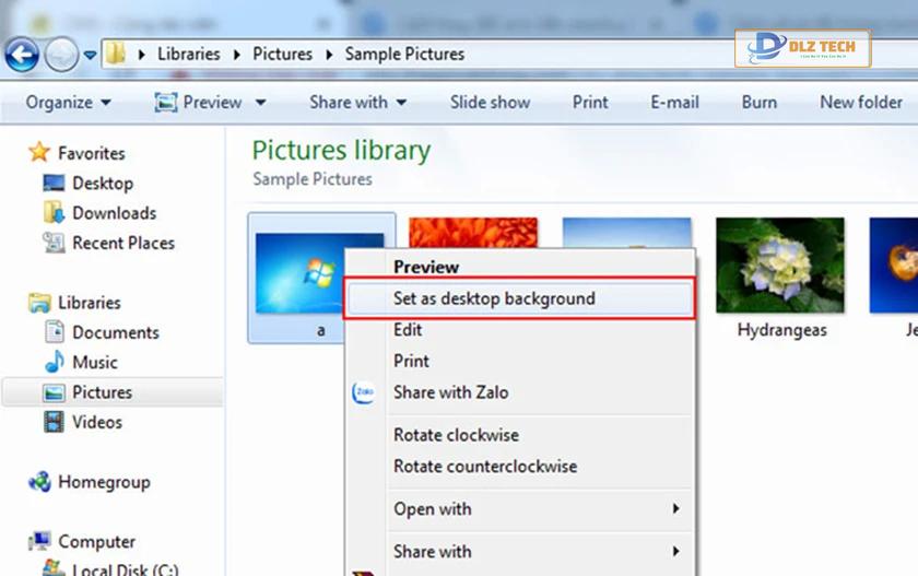 Đổi hình nền laptop từ ảnh trực tiếp