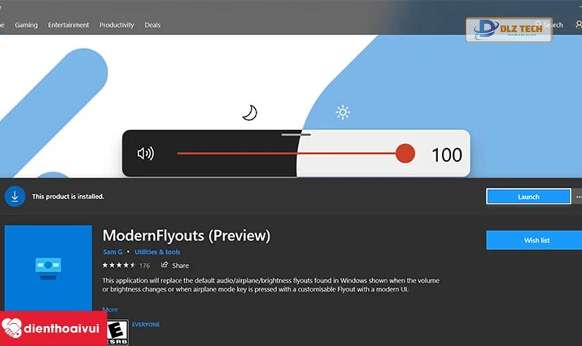 Thay đổi giao diện tăng giảm âm lượng dễ dàng bằng ứng dụng Modern Flyouts