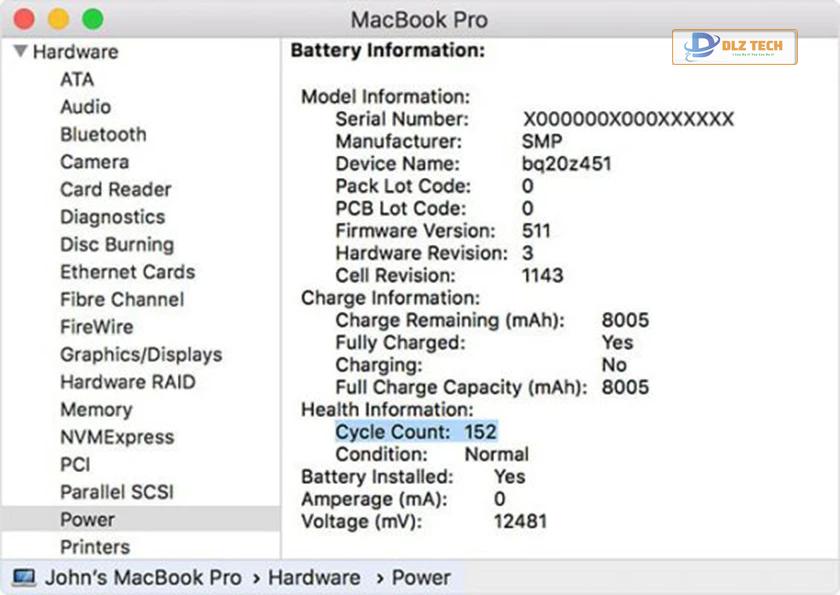 Kiểm tra pin Macbook cũ
