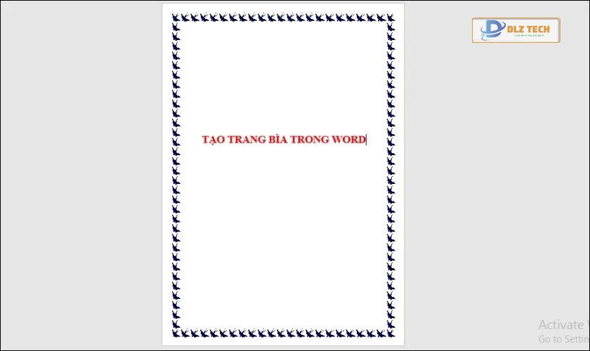 Hoàn thành cách tạo trang bìa trong Word