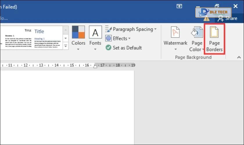Chọn vào mục Page Borders