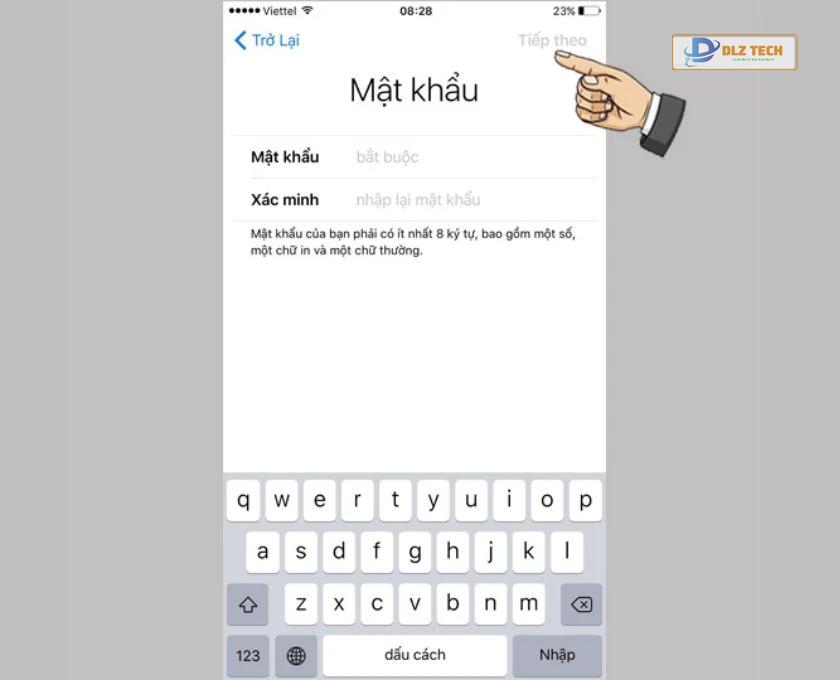 Mật khẩu để tạo tài khoản ID Apple