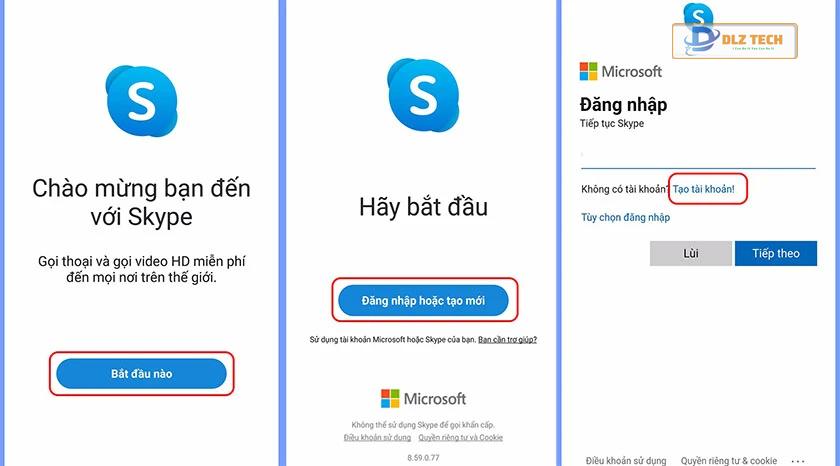 Cách tạo tài khoản Skype trên điện thoại bằng số điện thoại