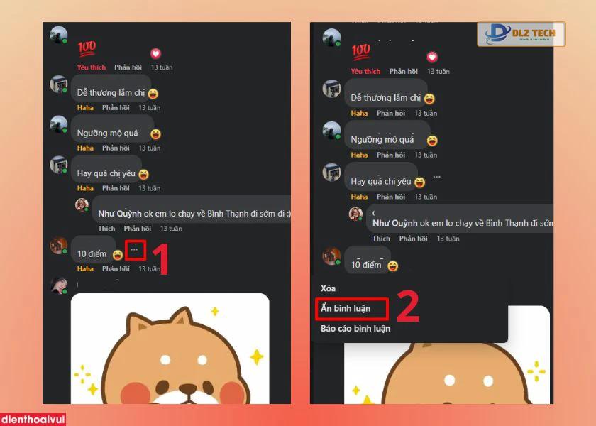 Ẩn bình luận Facebook trang cá nhân trên máy tính