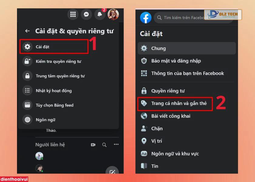 Vào Trang cá nhân và gắn thẻ
