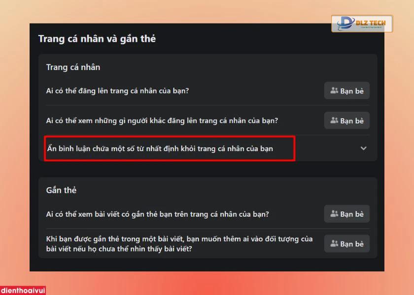 Ẩn bình luận chứa một số từ nhất định khỏi trang cá nhân của bạn