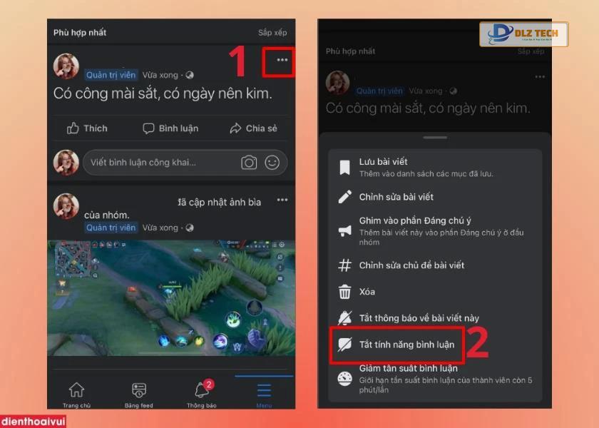 Cách tắt bình luận trên nhóm/group Facebook
