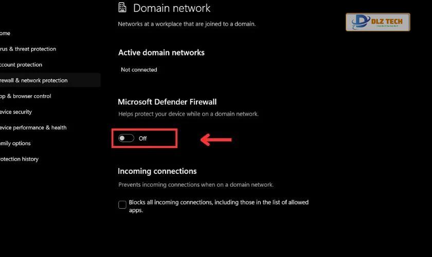 Giao diện của Microsoft Defender Firewall