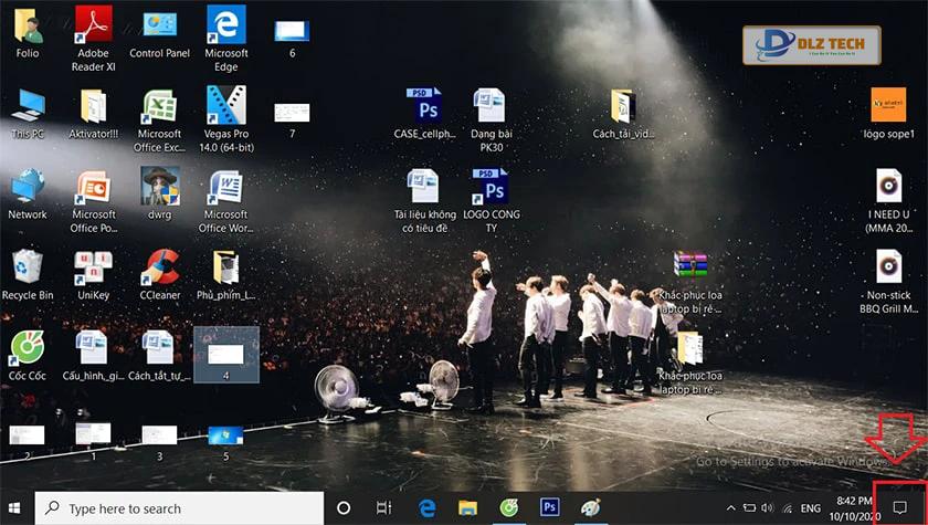 Chỉnh độ sáng màn hình laptop qua chức năng Notification
