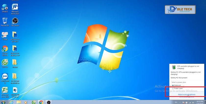Cách tăng giảm độ sáng màn hình laptop, máy tính Win 7