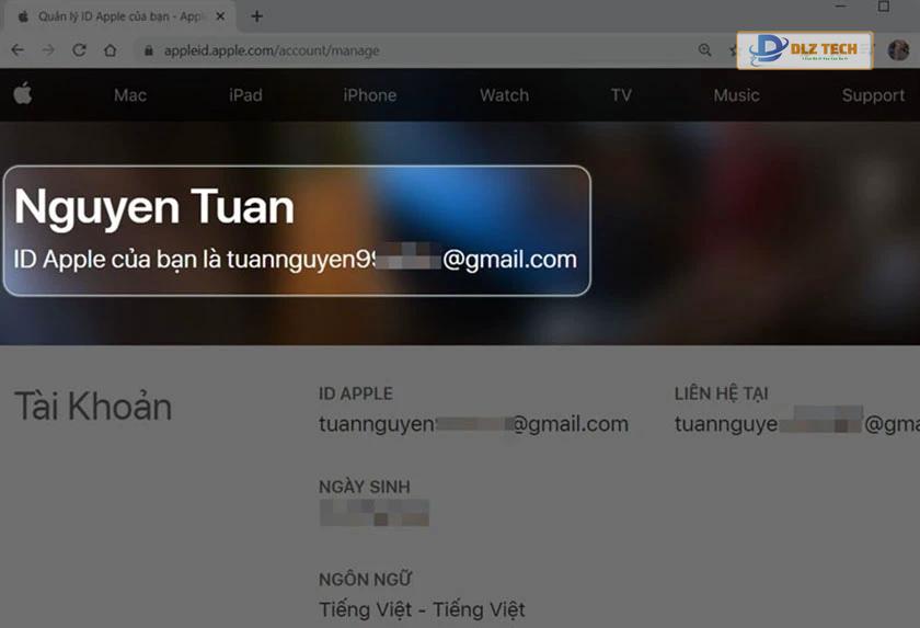 tạo id apple trên máy tính