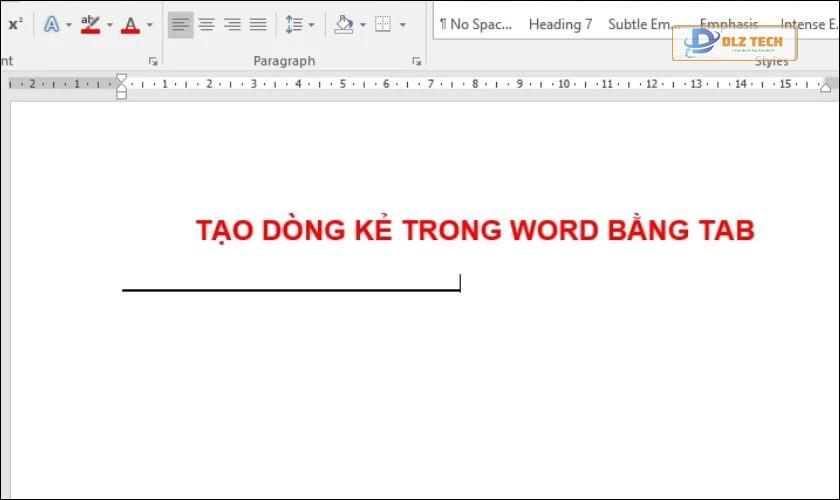 Sử dụng Tab để tạo dòng kẻ