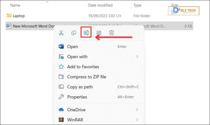 Đổi tên file Word trên máy tính