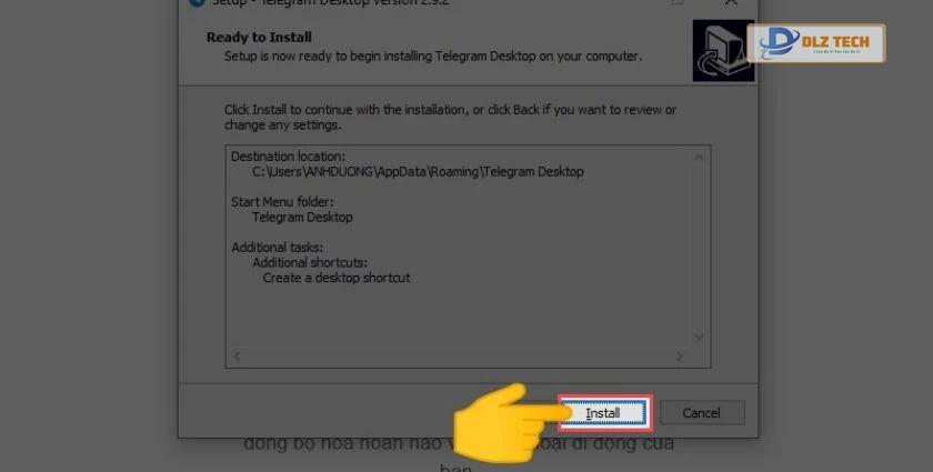 chọn Install