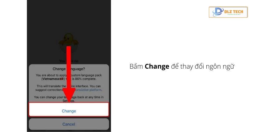 bấm Change