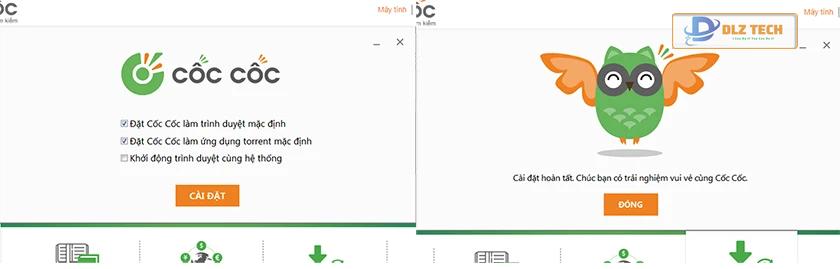 Thiết lập sau khi tải trình duyệt Cốc Cốc trên máy tính